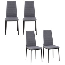 HOMCOM Set 4 Sedie Imbottite