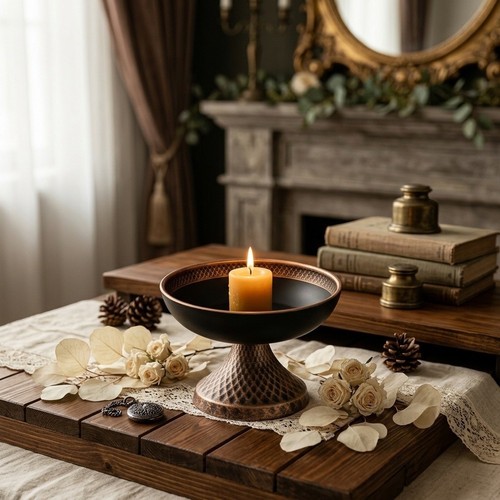 Set portacandele nero design - 2,