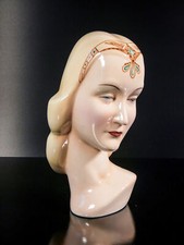 ⚜️ SCULTURA PORCELLANA ANTONIO RONZAN FIRMATA 1940S CERAMICA DIPINTA DAMA BUSTO