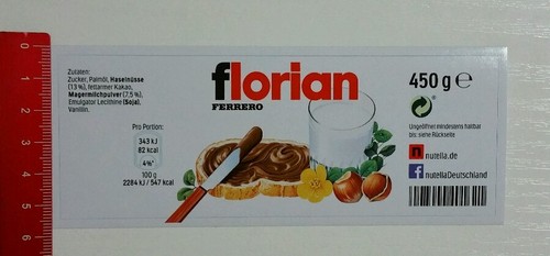 Adesivo sticker vetro - vetro, nutella