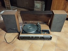 Impianto stereo vintage completo di giradischi, radio, cassetta, doppia Cassa