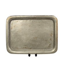 Antico Vassoio Metallo Centrotavola Vintage Italia Prima Metà XX Secolo Rustico