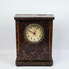 Antico Orologio Pendola da Tavolo Camino a Monete Salvadanaio in Legno Vintage