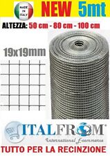 5m Rotolo Rete Metallica Zincata Elettrosaldata 19X19 mm Recinzione Gabbie Polli