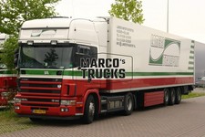 Foto camion Scania 164L 480 rimorchio valigia Paesi Bassi bianco LAMERS TRANSPOR #k2fd