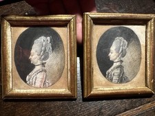 Coppia Antichi Disegni Epoca