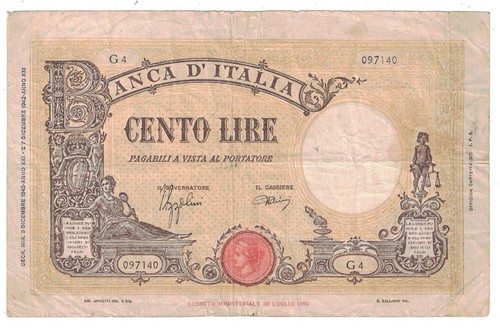 Italy 1942 100 - 100, lire