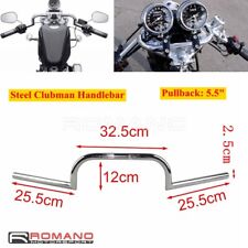 Manubrio 1" 25mm Clubman Drag Bar per Harley Cafe Racer Kawasaki Yamaha cromato 