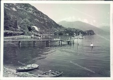 i184  bozza fotografica limonta  provincia di lecco panorama con battello barche