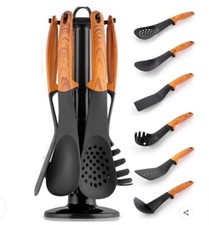 Royalty Line Set Mestoli da Cucina 7 Pz Resistenti al Calore  Colore Legno