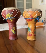 2 tamburi stile etnico in simil terracotta
