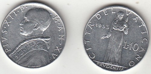Vaticano lire papa - pio, xii