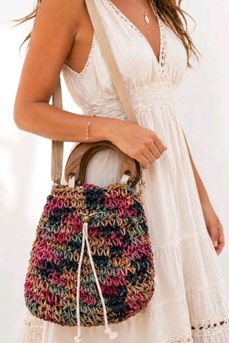 Borsa secchiello crochet - borsa,