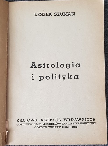 Polish book astrologia - polish, i