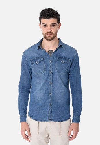 Camicia uomo jeans slim - jeans,