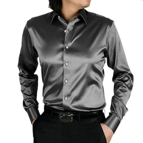 Camicia uomo raso seta - , manica