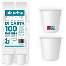 Bicchieri Acqua 200ml Monouso - Usa e Getta in carta per Acqua e Bevande Calde