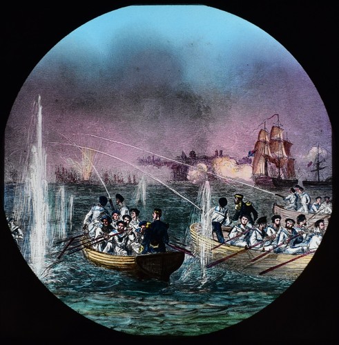 Antique magic lantern slide - antique,