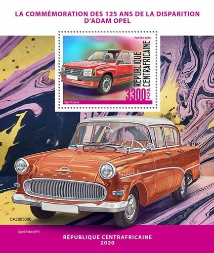 Foglio francobolli auto - , opel