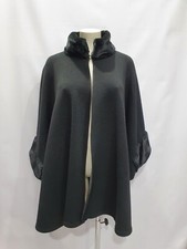 Giaccone Curvy LadyXL, a mantella, colore nero, Grandi Taglie Made in Italy -22%