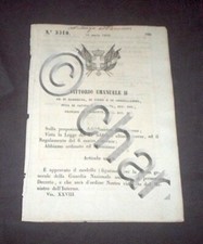 Militaria Uniformi Decreto originale approvazione divisa Guardia Nazionale 1859