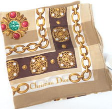 Stola sciarpa Christian Dior 86 x 87 modello gioielli seta marrone 40220270800 2