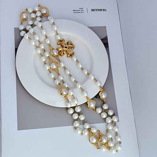 Collana lunga catena - di, perle