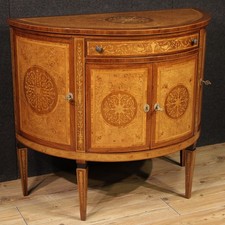 Credenza italiana mobile comò mezzaluna intarsiata stile antico Luigi XVI 900