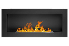 Camino a bioetanolo da parete o incasso Lucca Nero L 90 x P 12 x H 40