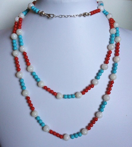 Collana lunga sfere - , madreperla