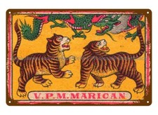 home decor fiammiferi giapponesi arte drago tigre V.PM. Insegna in latta metallo MARICAN