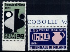 REPUBBLICA 1951 TRIENNALE DI MILANO 2 VALORI S. 149 G.I MNH**