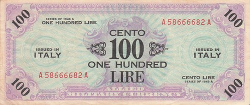 Italia 100 lire serie del - 100, 1943