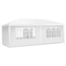 Gazebo Con 4 Tende Laterali Rimovibili E 2 Porte Con Cerniera 3X6M, Pergola per 
