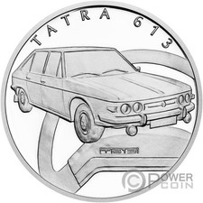 TATRA 613 On Wheels 1 oz moneta d'argento 1 $ Niue 2025