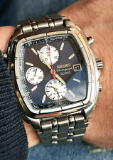 Orologio Seiko SQ100 nautic chronograph alarm calendar ref 7T32-5A10 rare watch