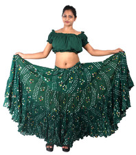 Gonna zingara VERDE cotone