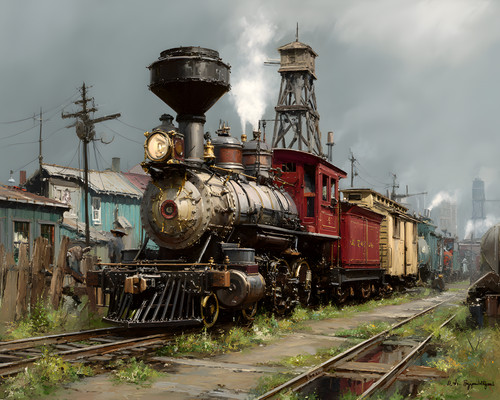 Locomotiva vapore nera - a,