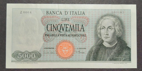 5000 lire colombo tipo - lire,
