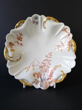 Piatto Haviland & co Limoges decorato con fiori e dorato