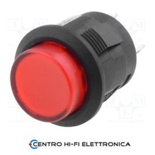 Pulsante 2 Posizioni SPST-NO 1,5A/250VAC con Retro illuminazione Led Rosso 12V 