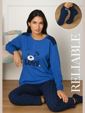 RELIABLE - Pigiama donna in caldo cotone + calzini - CLORILDE