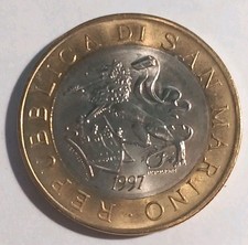 MONETA REPUBBLICA DI SAN MARINO 1000 LIRE 1997 BIMETALLICA NAPOLIONE  KM#368 FDC