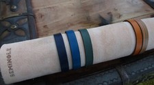 bracciale in pelle nero blu