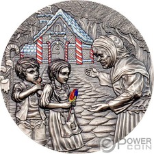HANSEL AND GRETEL Fairy Tales Fables 3 oz moneta argento 20$ Isole Cook 2022