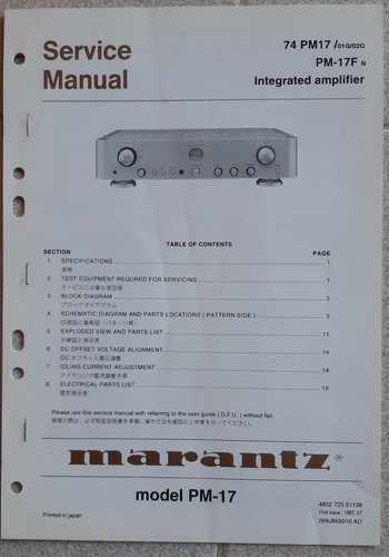 Marantz service manual - service,