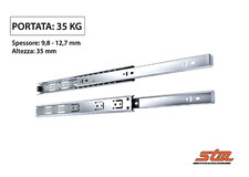 GUIDE SCORREVOLI per CASSETTI Portata 35 kg Estrazione Parziale Spessore 10 e 13
