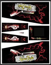 KIT COMPLETO DECALS CABINET FLIPPER PINBALL ADDAMS CUSTOM RED