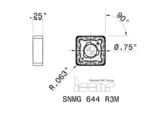 Iscar snmg 644 - iscar, ic830