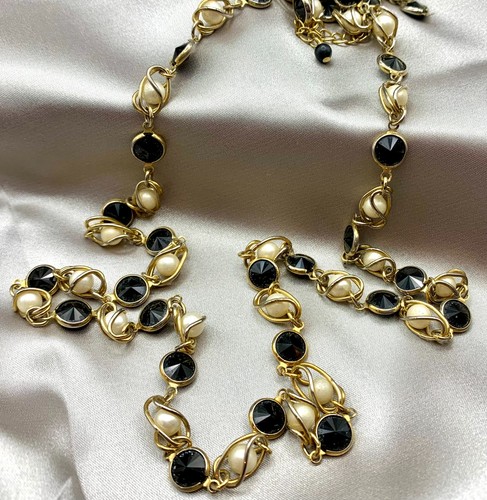 Collana vintage tono oro - , perle
